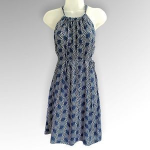 ESCAPADA Womens Halter Sun Dress Boho Print Blue White Size XS